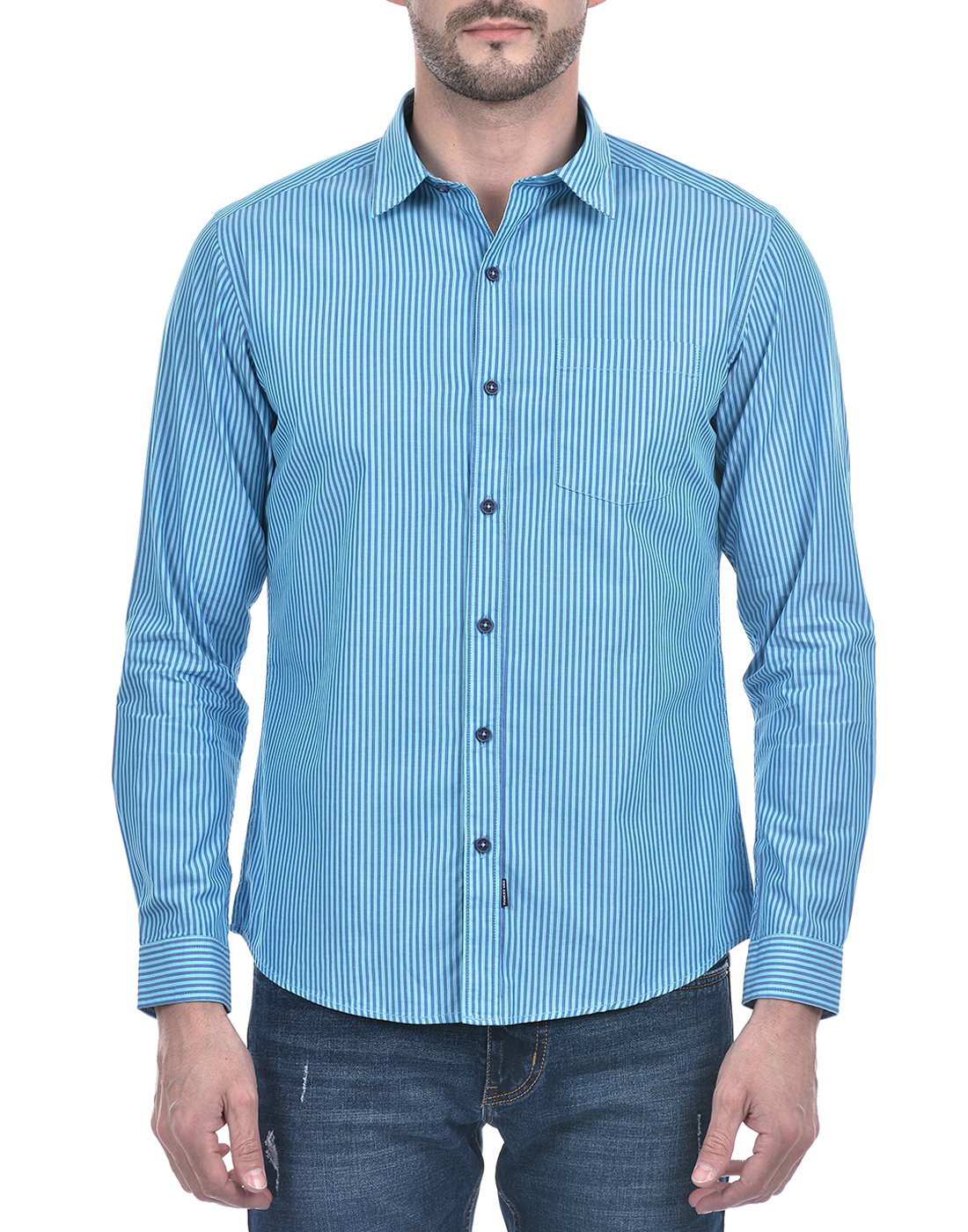 Numero Uno Men Striped Blue Shirt